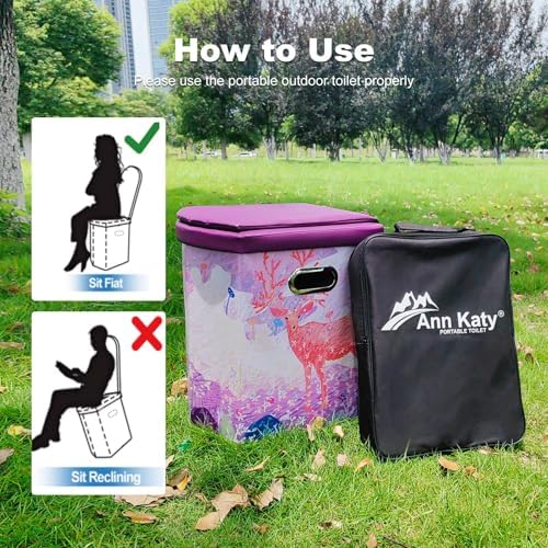Ann Katy XL Portable Camping Toilet for Adults,Lightweight Folding Potty - Image 5