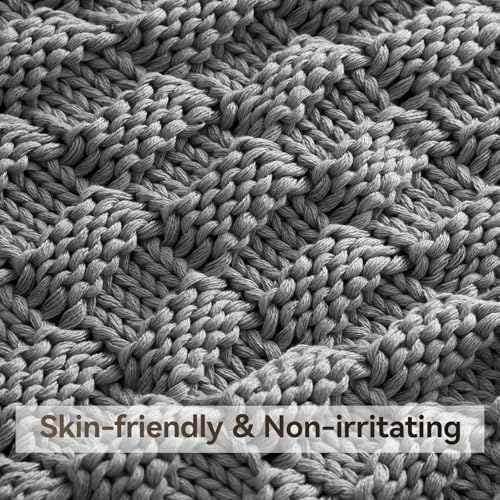 Knitted Weighted Blanket for Adult, No Beads Heavy Blanket 50"x60" 7lbs - Image 4