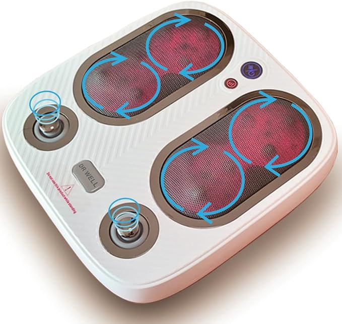 DR. WELL Shiatsu Foot Massager with Warm and Vibration, Deep Acupressure Electric Foot Massager for Plantar Fasciitis, Neuropathy. Suitable for Home and Under-Desk use. - Image 2