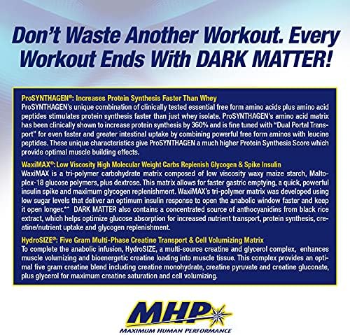 MHP Dark Matter Post Workout, Recovery Accelerator, w/Multi Phase Creatine, Waxy Maize Carbohydrate, 6g EAAs, Fruit Punch, 20 Servings, 55 Oz - Image 6