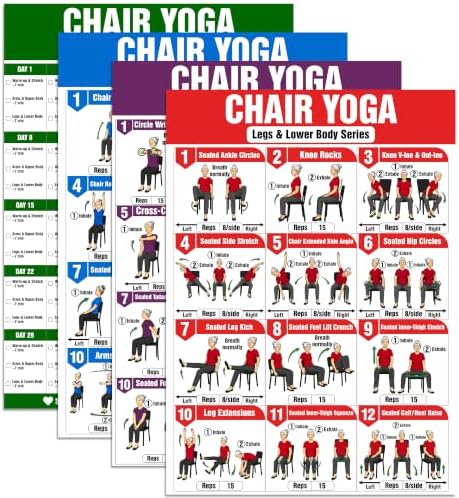 12x18 in Chair Yoga Chart for Seniors & Beginners Poster (Yoga Seniors) by EmotionalUplifting