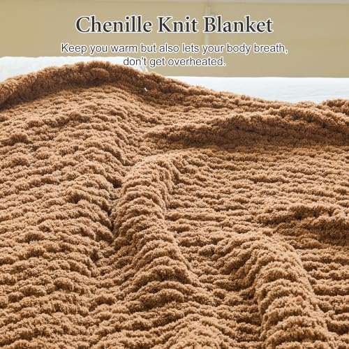 Chunky Knit Blanket Throw for Couch, 51"x63" Chunky Yarn Knitted Blankets - Image 6
