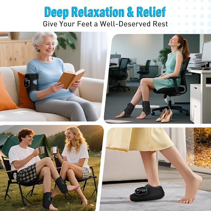 2-Pack Foot Massager for Neuropathy, Ankle Wrap Heating Pad with Massage - Image 5