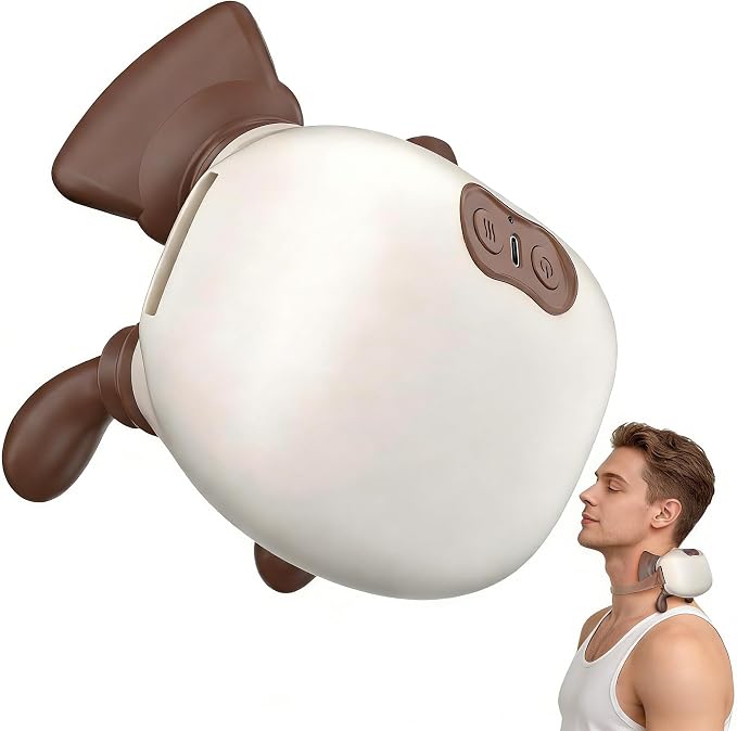 Bionic Heated Massager, Portable Shiatsu Neck and Back Massager, Electric Deep Tissue 4D Kneading Massage, Simulated Human Hand Design for Pain Relief and Muscle Relax (078Beige) by LoyccoEyewear