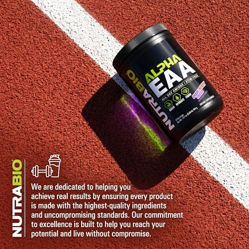 NutraBio Alpha EAA - All-Day Amino Acids for Muscle Growth and Hydration - Essential Amino Acids with Nootropics & Adaptogens- Full Spectrum EAA BCAA Powder - 30 Servings - Grape Berry Crush - Image 6