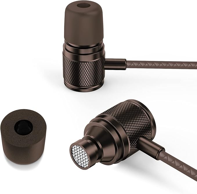 LUDOS Ultra Wired Earbuds in-Ear Headphones, 5 Years Warranty, Earphones with Microphone, Noise Isolating Ear Buds, Memory Foam for iPhone, Samsung, School Students, Kids, Women, Small Ears - Brown - Image 8