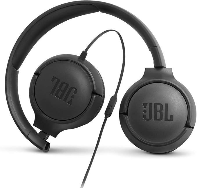 JBL Tune 500 - Wired On-Ear Headphones - Black | JBL Pure Bass Sound, 1-button remotemic, Lightweight and foldable design, Tangle-free flat cable, Ask Siri or Google Now - Image 7