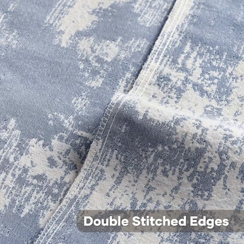 FUTEI Pack of 2 Faux Cashmere Throw Pillow Covers 16x16 Inch, Blue White - Image 4