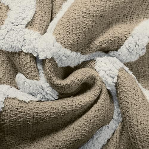 Americanflat 50x60 Throw Blanket - Soft and Breathable Cotton Throw Blanket for Couch, Bed, Chair - Decorative Blankets Perfect for Home, Office, or Outdoor Use - Chocolate and White Tufted Design - Image 5