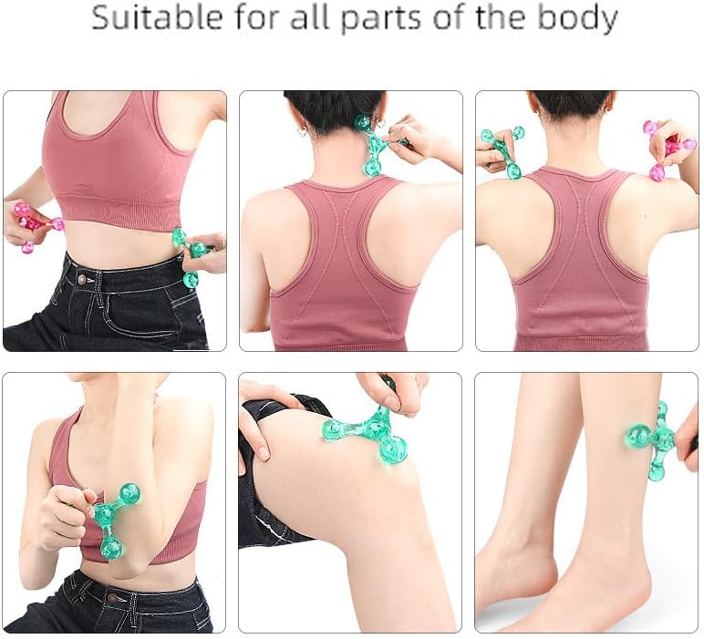 Trigger Point Massage Tools, 2 PCS 4 Point Manual Massager (Pink) - Image 5
