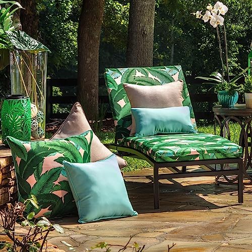 Pillow Perfect Pompeii Solid Indoor/Outdoor Large Lumbar Pillow Plush Fill, Weather and Fade Resistant, Large Lumbar - 16.5" x 24.5", Blue, 2 Count - Image 4