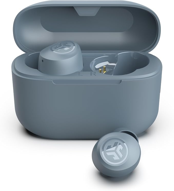 JLab Go Air Pop+ True Wireless Earbuds, Bluetooth Earbuds with Microphone, USB-C Charging Case, Dual Connect, EQ3 Sound, Slate by JLab