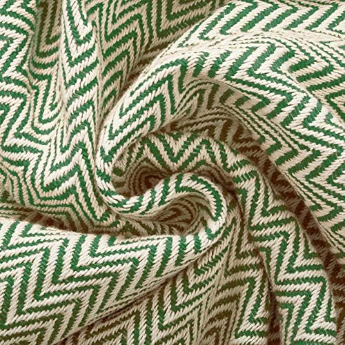 Americanflat 50x60 Throw Blanket - Soft and Breathable Cotton Throw Blanket for Couch, Bed, Chair - Decorative Blankets Perfect for Home, Office, or Outdoor Use - Sage and Beige Herringbone Design - Image 3