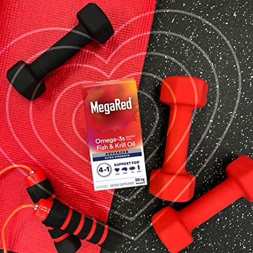 Megared Omega-3 Fish & Krill Oil Supplement 900mg - MegaRed Advanced 4in1, 60 softgels, 2x More Omega-3, Heart, Joint, Brain and Eye Supplement, Red, 60 Count - Image 5
