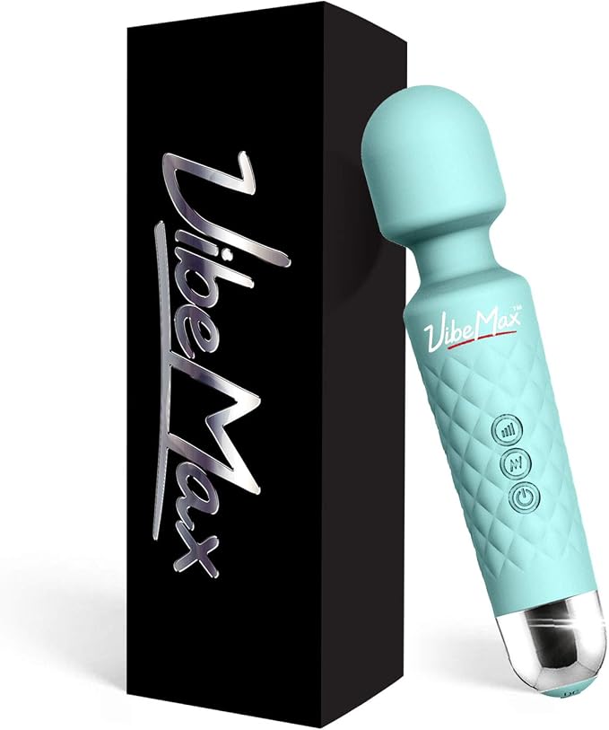 VibeMax Rechargeable Personal Massager - Powerful Multi Speed Vibration - Whisper Quiet - Waterproof - for Muscle Tension Relief in Neck, Back, Shoulders, Legs and Feet - Turquoise by VibeMax