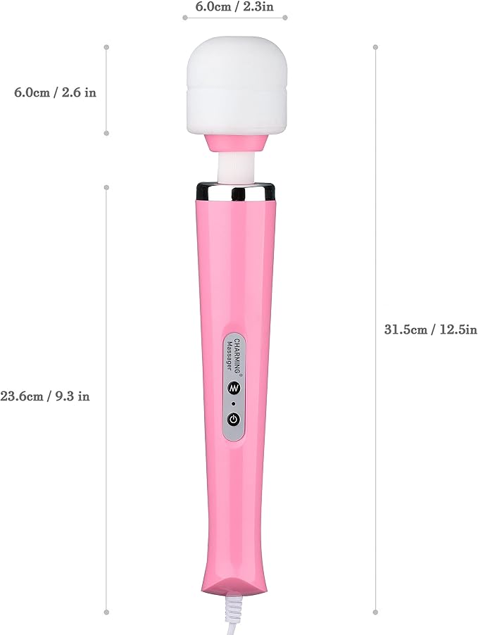 CHARMING Wired Powerful Handheld Back Massager with Strong Vibrations, Personal 10 Speeds Therapy Massager for Sports Recovery, Muscle Aches, Body Pain (Pink) - Image 2