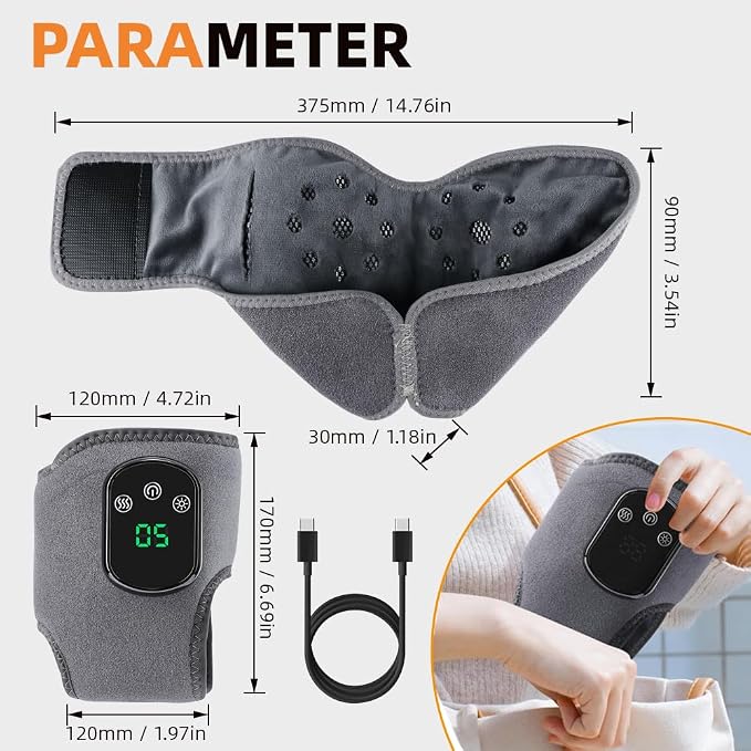 IFTHFOUR 2Pcs Foot and Ankle Massager with Heat, Portable Heated Wrap, 3 Vibration Modes and 5 Heat Settings, USB Charging, Ideal for Home and Travel - Image 5
