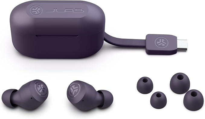 JLab Go Air Pop+ True Wireless Earbuds, in Ear Headphones, Bluetooth Earphones, 35H Playtime Ear Buds, Bluetooth Earbuds with Microphone, USB-C Charging Case, Dual Connect, EQ3 Sound, Violet | Wireless Earphones, IP55 True Wireless Earbuds with Microph... - Image 2