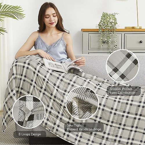 L'AGRATY Weighted Blanket - 48"x72" 20lbs Cooling Breathable Heavy Blanket Microfiber Material with Glass Beads for Adult All-Season Summer Fall Winter Soft Thick Comfort - Image 4