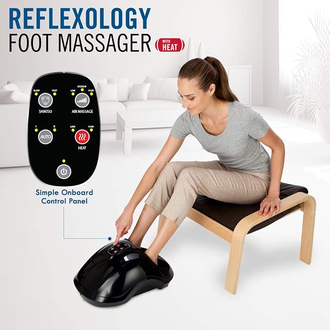 Daiwa Felicity Reflexology Foot Massager – Shiatsu Foot Massager with Heat, Kneading Rollers & Air Compression, 6 Intensity Levels, 2 Heat Settings, Automatic Programs, Deep Tissue Foot Massage - Image 4
