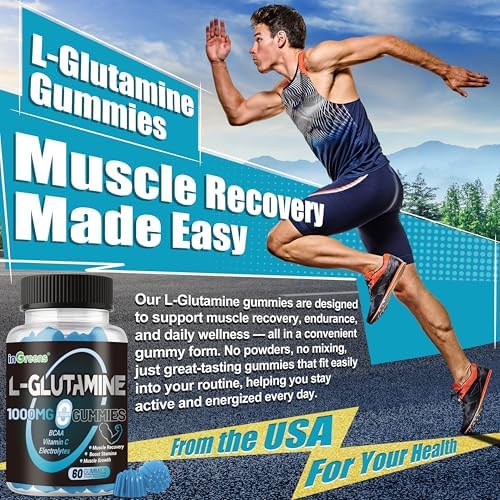 inGreens L-Glutamine Gummies 1000mg with BCAA, 120 Count - Image 2
