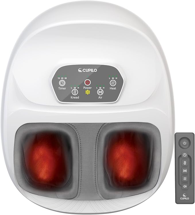CuPiLo Foot Massager with Heat, FSA Eligible HSA Full Foot Massage, White by CUPILO