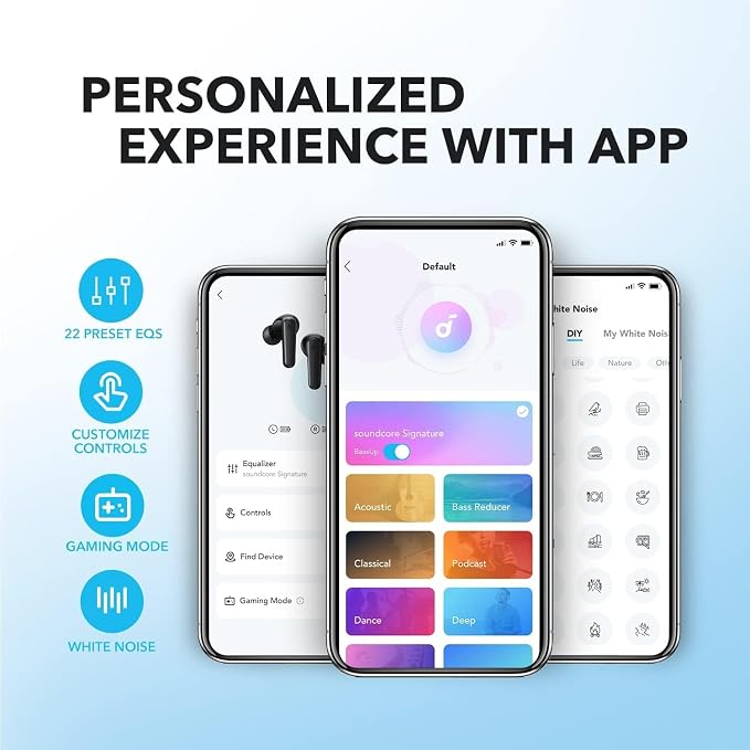 Soundcore by Anker P20i True Wireless Earbuds, with Big Bass, 30H Playtime | Bluetooth 5.3, Water-Resistant, 2 Mics for AI Clear Calls, 22 Preset EQs, Customization via App - Image 3