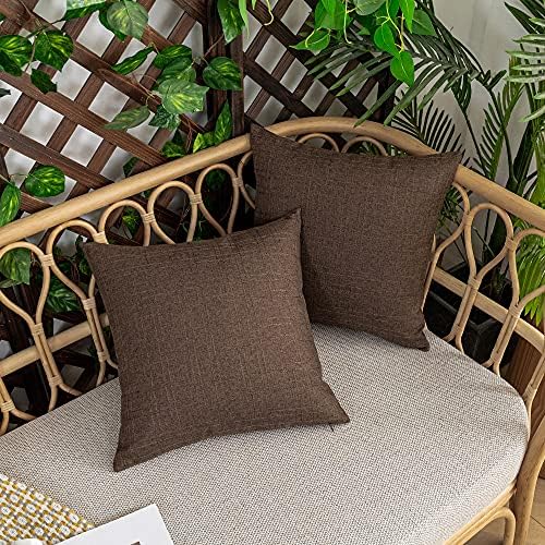 Kevin Textile Outdoor Waterproof 20”x20” Pillow Covers 2 Pack, Brown - Image 7