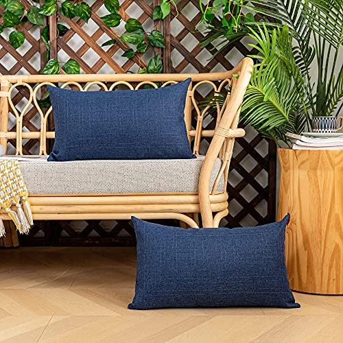 Kevin Textile Outdoor Waterproof 12”x20” Lumbar Pillow Covers 2 Pack, Blue - Image 5