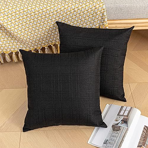 Kevin Textile Outdoor Waterproof 20”x20” Pillow Covers 2 Pack, Black - Image 5