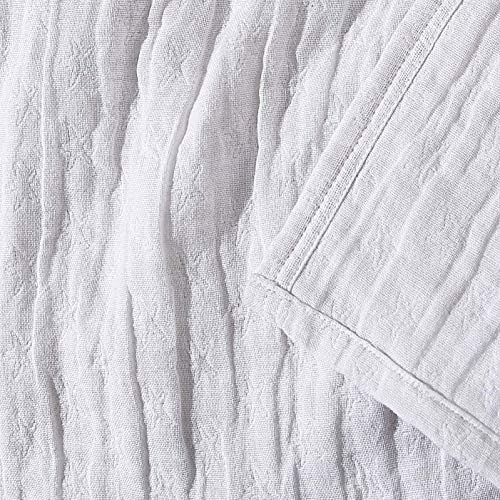 Sterling Creek Dawson Star Muslin Cotton Blanket Three Layers Lightweight Breathable Gauzy Blanket for Adults, All Season (Queen, White) - Image 5