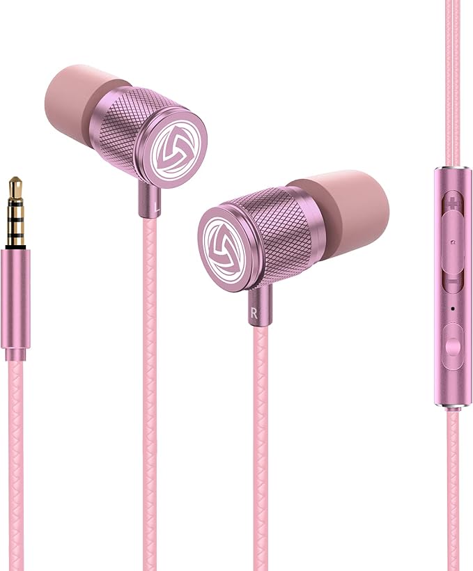 LUDOS Ultra Wired Earbuds in-Ear Headphones, 5 Years Warranty, Earphones with Microphone, Noise Isolating Ear Buds, Memory Foam for iPhone, Samsung, School Students, Kids, Women, Small Ears - Pink - Image 7