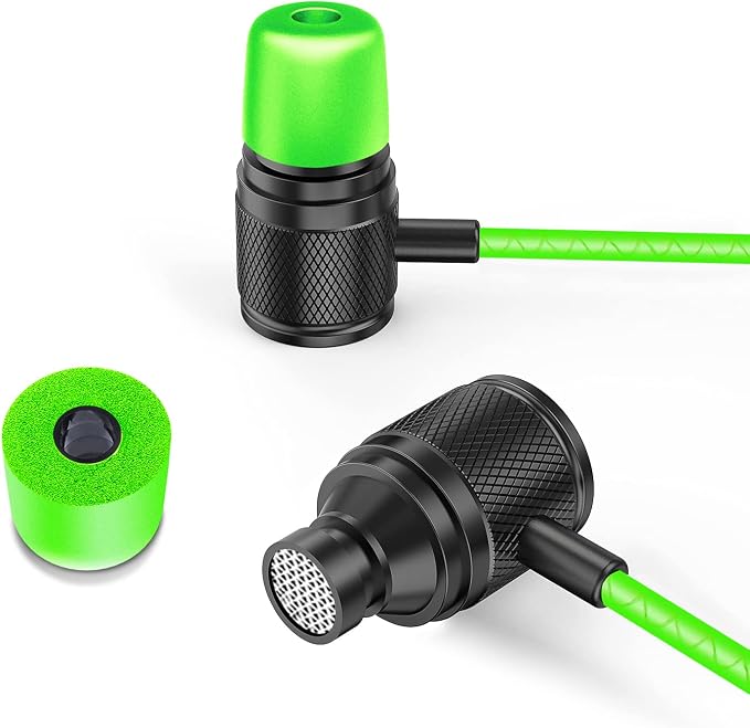 LUDOS Ultra Wired Earbuds in-Ear Headphones, 5 Years Warranty, Earphones with Microphone, Noise Isolating Ear Buds, Memory Foam for iPhone, Samsung, School Students, Kids, Women, Small Ears - Green - Image 9