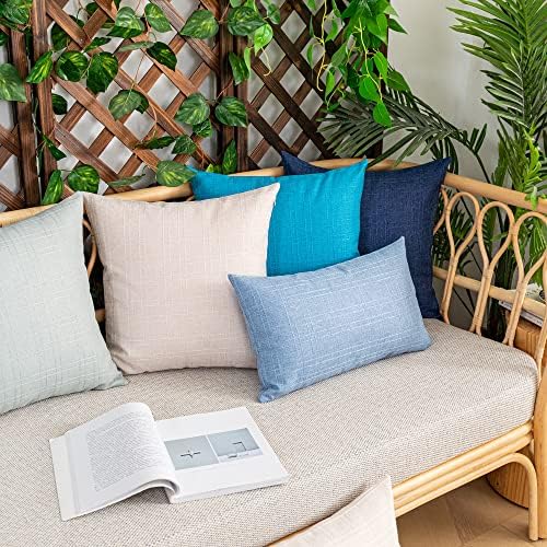 Kevin Textile Outdoor Waterproof 24”x24” Pillow Covers 2 Pack, Light Beige - Image 7