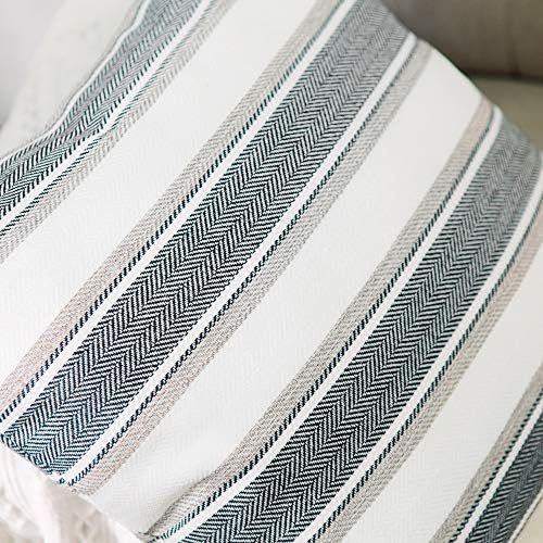 2 Packs, Stripe Pillow Case Soft Linen Rectangle Decorative Throw Cushion Cover Pillowcase with Invisible Zipper for Bench 12" x 20 " - Image 4