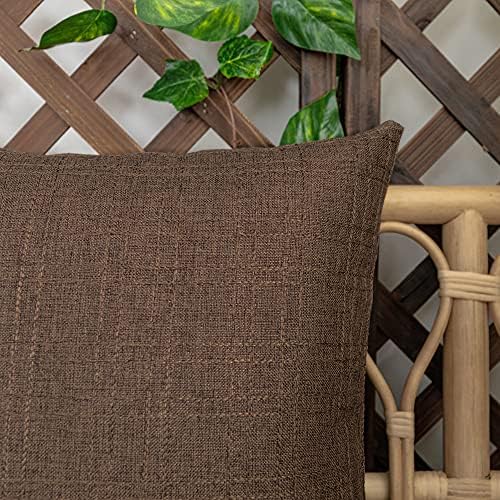 Kevin Textile Outdoor Waterproof 22”x22” Pillow Covers 2 Pack, Brown - Image 4