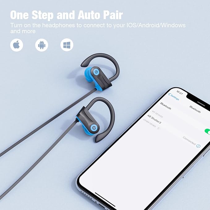 Boean Bluetooth Headphones, Bluetooth 5.3 Wireless Headphones with 16 Hours Playtime, Stereo Bass IPX7 Waterproof Over Ear Earphones AI Music Generation for Workout and Sports Running - Image 8