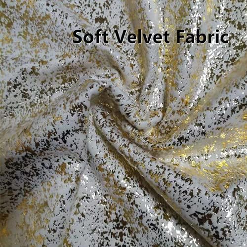 Deeprove Throw Pillow Cover Both Sides Metallic Glitter Gold Foil Print, Soft Velvet Hidden Zipper Closure Accent Tone Pillow Cushion Case for Bedroom, Living Room, Sofa, 22 x 22 Inches 1 Pack, Cream - Image 4