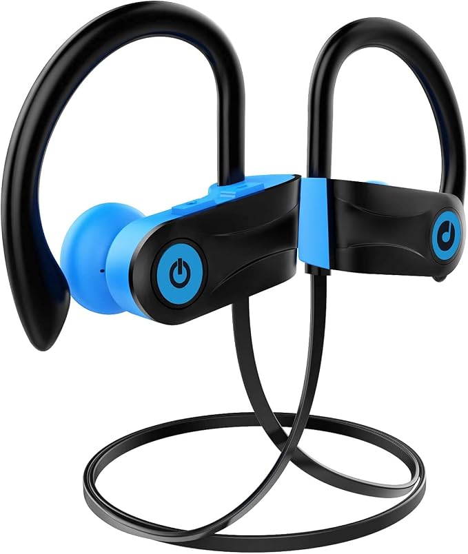 Bluetooth Headphones, Otium Wireless Sports Earbuds, Waterproof IPX7 w/Mic, HD Stereo in-Ear Earphones, Case, Fast Pairing, Gym Running Workout, 10 Hrs Battery Noise Cancelling Headsets by Unknown
