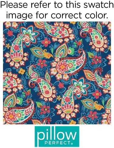 Pillow Perfect Paisley Indoor/Outdoor Accent Throw Pillow, Plush Fill, Weather, and Fade Resistant, Floor - 25" x 25", Blue/Green Party, 1 Count - Image 4