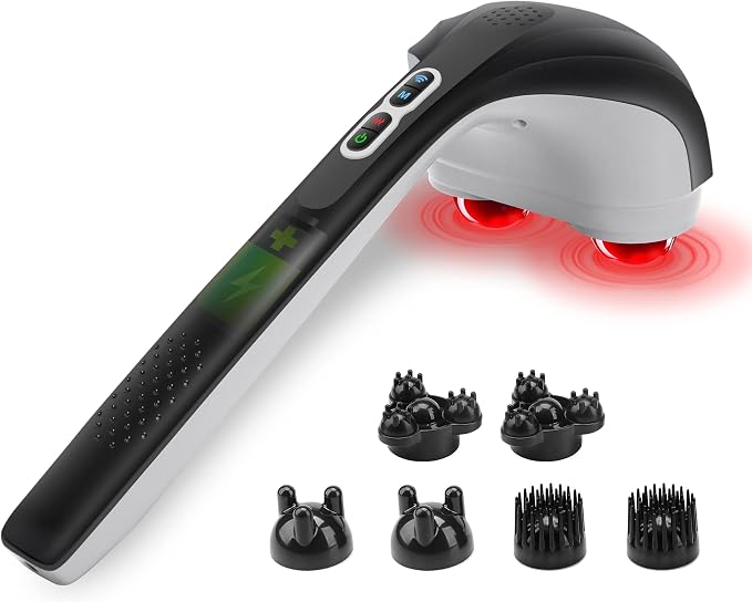 Snailax Cordless Handheld Back Massager with Heat, Percussion, Rechargeable by Snailax
