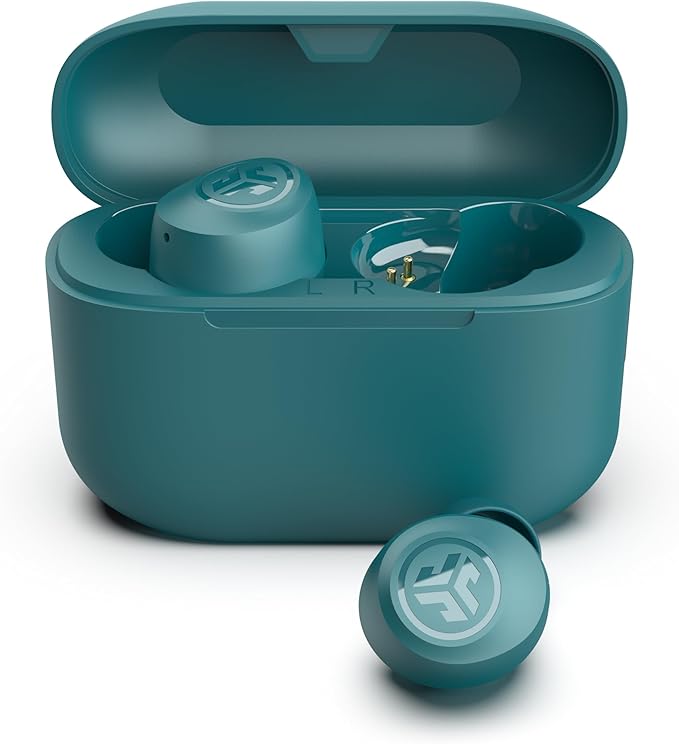 JLab Go Air Pop+, True Wireless Earbuds, Bluetooth Earbuds with Microphone, Dual Connect, USB-C Charging Case, Teal | Wireless Earphones, IP55 True Wireless Earbuds with Microphone, Application, Dual Connect, Charging Case by JLab