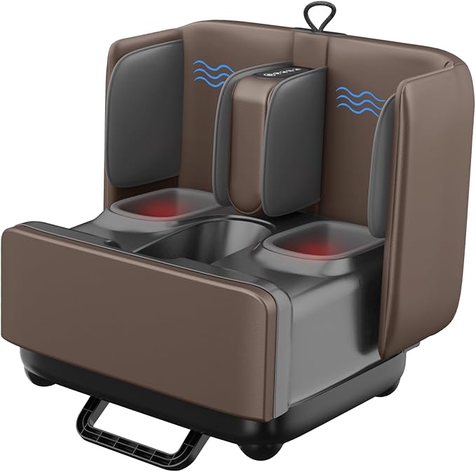 COMFIER 2 in 1 FSA Foot Massager Machine,HSA Shiatsu Foot and Calf Massager with Heat,Kneading,Vibration,Compression Massagers for Feet Health,Plantar Fasclitis,Gift for Mom Dad(Brown) by COMFIER