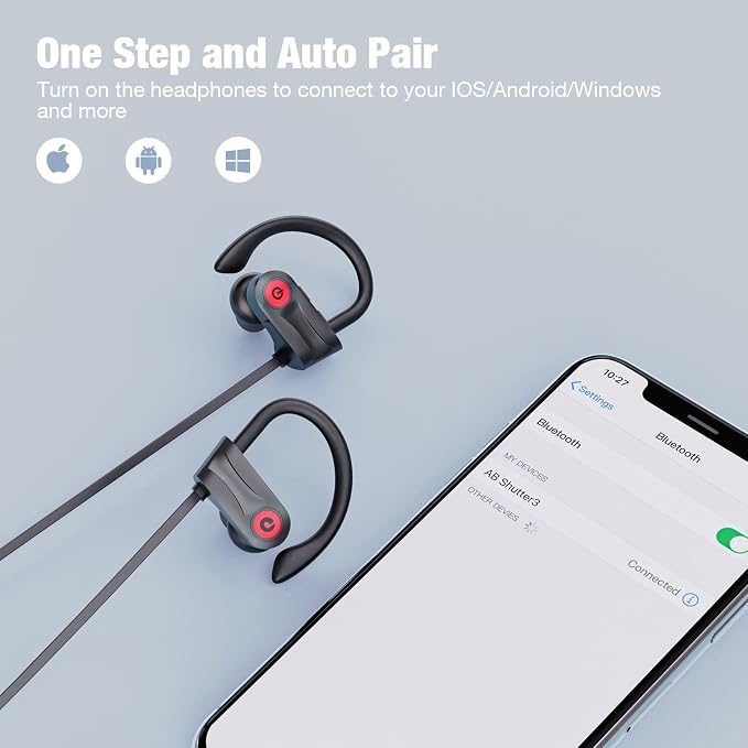 Boean Bluetooth Headphones, Wireless Headphones with AI Music Generation | 16 Hours Playtime Wireless Earbuds with Bluetooth 5.3 HD Stereo Sound, IPX7 Waterproof Running Headphones for Workout Sports - Image 8