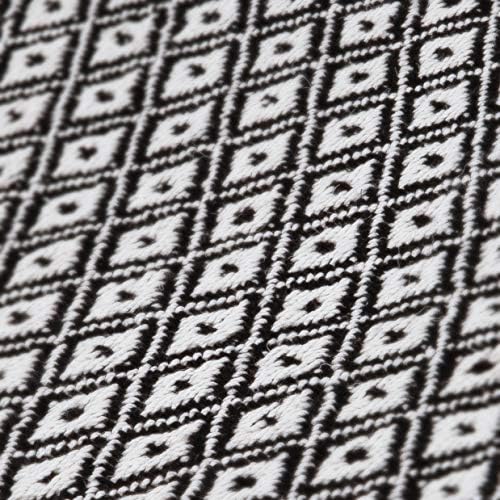 Americanflat 50x60 Throw Blanket - Soft and Breathable Cotton Throw Blanket for Couch, Bed, Chair - Decorative Blankets Perfect for Home, Office, or Outdoor Use - Black and Cream Mini Diamond Design - Image 3
