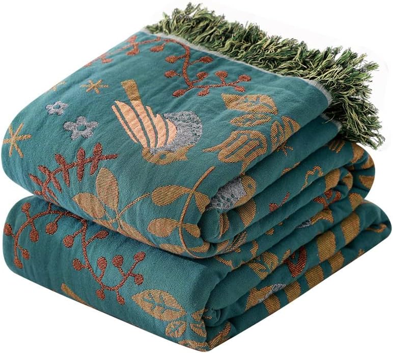 Boho Throw Blanket for Bed 80”x90”, 100% Cotton Blanket for Couch Sofa by DefineCozyHealthyLife