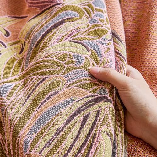 VANJOROY King Boho Throw Blanket 91" x 98", 100% Organic Cotton Breathable Skin-Friendly Ultra Soft Bed Quilt Throw - Floral Rustic Decor Luxury Reversible Blanket for Sofa Couch Chair and Gift - Image 7
