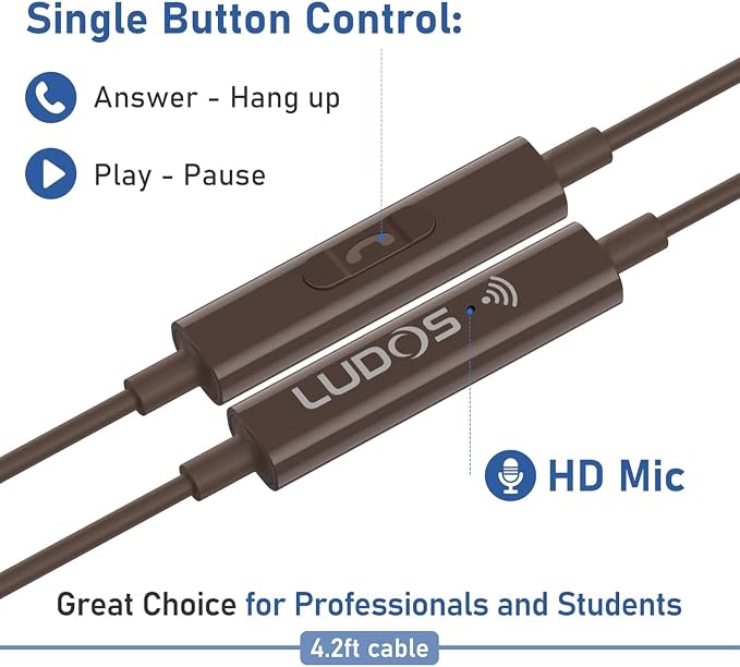 LUDOS Ultra USB C Headphones for iPhone 17 16 15 Pro Max Plus Air iPad Pro, 5 Years Warranty, Magnetic USB-C Earbuds for Samsung Galaxy S24 S23 Ultra S22 S21 FE S20 A55 A54 A53, USB Type C Earphones - Image 3