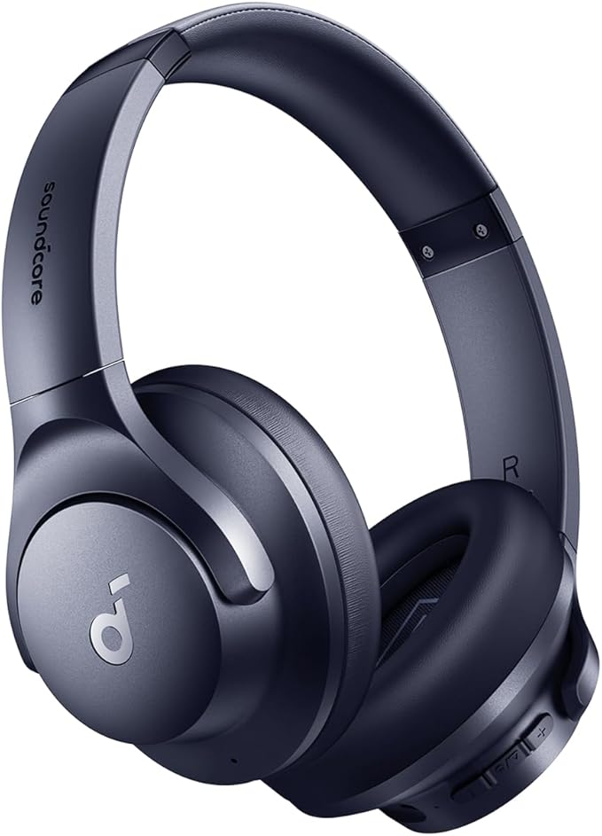 Soundcore by Anker Q20i Hybrid Active Noise Cancelling Headphones, Blue | Over-Ear, Bluetooth, 40H ANC Playtime, Hi-Res Audio, Big Bass, Transparency Mode, Customize via App, Travel, Home, Office by Unknown