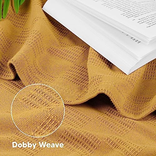 Utopia Bedding 100% Cotton Thermal Blanket Mustard Twin, 90x72 Inches - Image 3